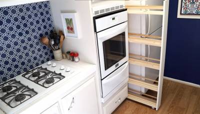 Как задействовать узкий пролет между холодильником и шкафом: мастер-класс от рукодельницы - milayaya.ru