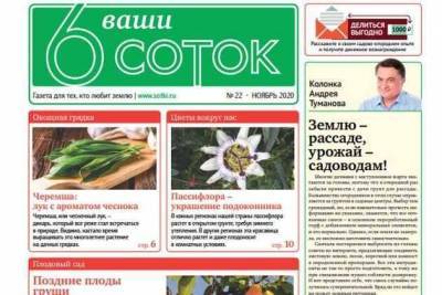 Вышел в свет второй ноябрьский номер газеты «Ваши 6 соток» - sadogorod.club