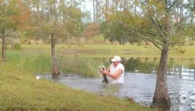 Ричард Уилбэнкс - Житель Флориды спас щенка от верной смерти, вырвав из пасти аллигатора - mur.tv - штат Флорида