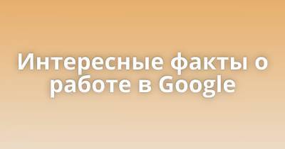 Интересные факты о работе в Google - porosenka.net