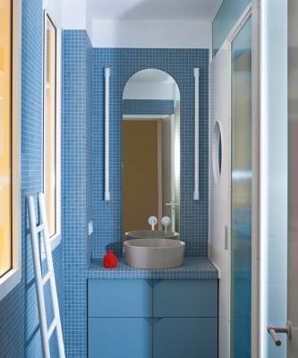 Голубой цвет в ванной комнате: 20+ примеров - elle.ru