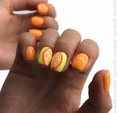 Яркие идеи апельсинового маникюра - lifehelper.one