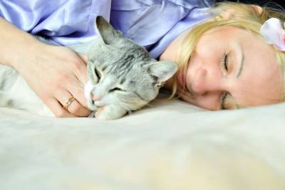 Почему кошка любит спать на голове у хозяина? - mur.tv