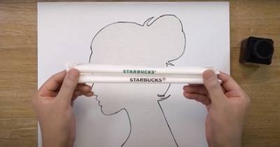 Удивительная картина: техника рисования соломкой Starbucks - cpykami.ru
