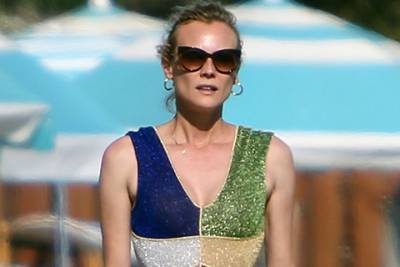Диана Крюгер - Ридус Норман - Diane Kruger - Диана Крюгер в ярком купальнике на пляже в Лос-Анджелесе - spletnik.ru - Нью-Йорк - Лос-Анджелес
