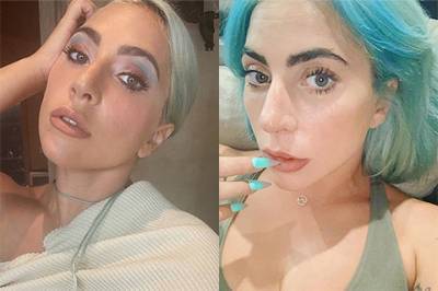 Ариана Гранде - Леди Гага покрасила волосы в синий цвет - spletnik.ru