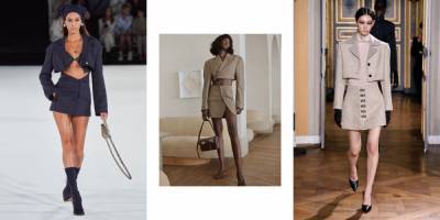 Укороченный блейзер и мини-юбка – модный комплект осени - vogue.ua - Копенгаген