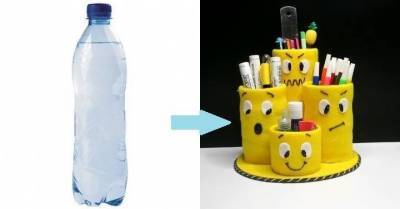 Отличная идея для письменного стола: нужны лишь пластиковые бутылки и немного фетра - lifehelper.one