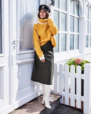 Идеи с чем носить жёлтый свитер и джемпер - all-for-woman.com