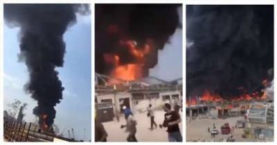 Новая напасть в Бейруте: сильнейший пожар разгорелся во взорванном порту (3 фото + 2 видео) - chert-poberi.ru - Бейрут