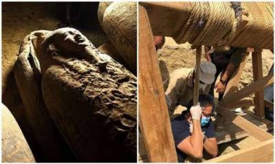 Египетские археологи нашли 13 нетронутых саркофагов с мумиями (9 фото) - chert-poberi.ru