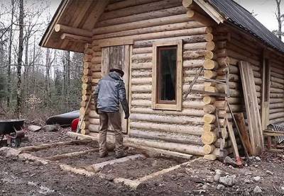 Канадец показывает, как он построил дом в лесу без бензопилы и перфоратора (видео) - lublusebya.ru - Канада