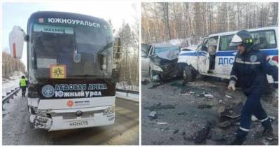 Машина ДПС подставилась под удар, чтобы спасти от аварии автобус с детской хоккейной командой (5 фото + 1 видео) - chert-poberi.ru