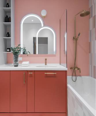 Розовый цвет в ванной комнате: 25+ примеров - elle.ru