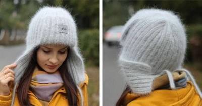 Популярная сейчас и очень тёплая шапка-ушанка. Максимально упрощённая техника вязания спицами - lifehelper.one