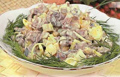 Мясной салат с грибами - lifehelper.one