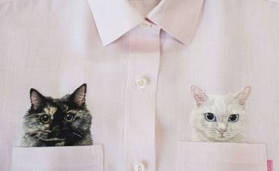 Карманные котики: чудесные вышивки от японского дизайнера - fokus-vnimaniya.com - Япония