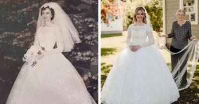 Девушка вышла замуж в бабушкином свадебном платье, сшитом в 1961 году. И оно идеально село на её фигуру - lifehelper.one - штат Массачусетс