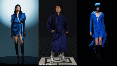 Louis Vuitton - Синий цвет в коллекциях осень-зима 2021/2022 - vogue.ua