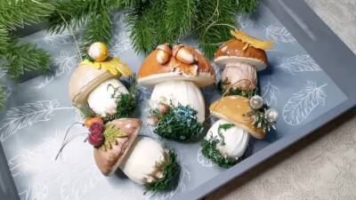 Шикарные грибочки совсем как настоящие. Уникальные ёлочные игрушки, которых не купишь в магазине - cpykami.ru