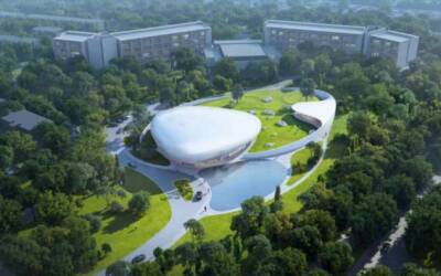 В Китае идет строительство футуристического центра, напоминающего «облако, плывущее в лесу» - chert-poberi.ru - Китай