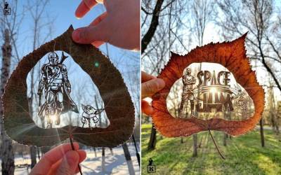 Художник дает опавшим листьям вторую жизнь, вырезая на них рисунки - lifehelper.one - Казахстан