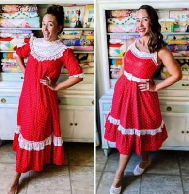 Женщина перешивает платья из комиссионных магазинов и создает прекрасные наряды - chert-poberi.ru