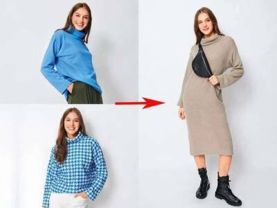В два счёта: как сшить платье по выкройке пуловера - milayaya.ru