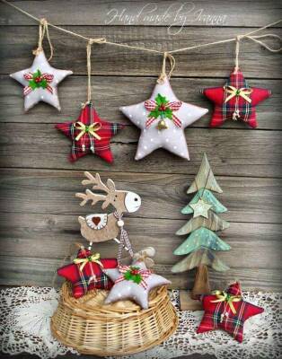 Текстильный новогодний декор: ёлочные игрушки из ткани - milayaya.ru
