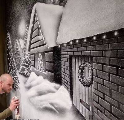 Талантливый англичанин рисует на окнах с помощью искусственного снега - fokus-vnimaniya.com - Англия