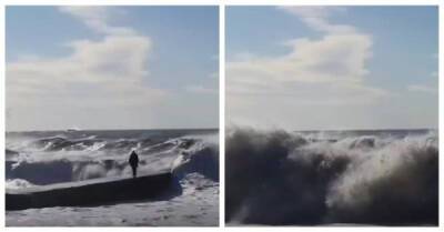Сочинского экстремала смыло в море огромной волной - porosenka.net