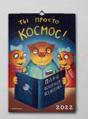 Ложкин для календаря Роскосмоса нарисовал котиков - porosenka.net