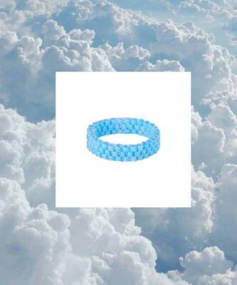 Blue fall: кольцо из небесно-голубого бисера - elle.ru