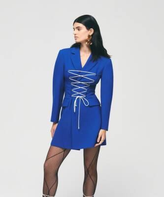 Blue fall: платье-пиджак с корсетом SHI-SHI - elle.ru