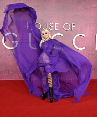 Сальма Хайек - Джаред Лето - Леди Гага - Все лучшее сразу: Леди Гага в летящем шифоне, сетчатых колготках, прозрачных перчатках и ботильонах на головокружительной платформе - elle.ru - Лондон