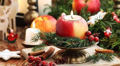 Новогодние мастер-классы: подсвечник из яблока для новогоднего и рождественского стола - sadogorod.club