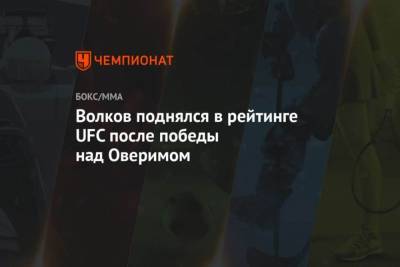 Александр Волков - Хабиб Нурмагомедов - Джон Джонс - Волков поднялся в рейтинге UFC после победы над Оверимом - mur.tv - Россия - Голландия
