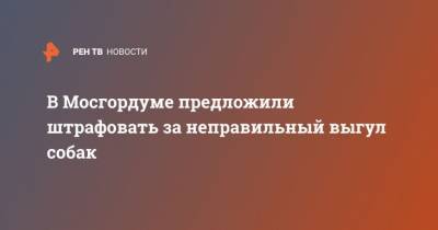 В Мосгордуме предложили штрафовать за неправильный выгул собак - mur.tv - Москва