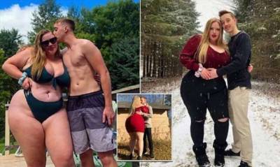 Девушка весом 120 кг нашла свою судьбу с парнем, который весит в два раза меньше (9 фото) - chert-poberi.ru - Канада