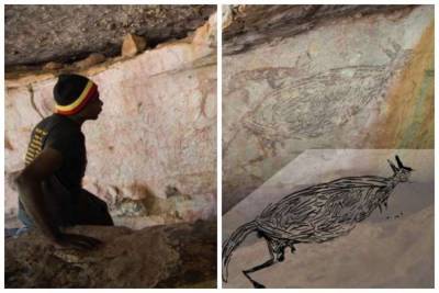 Ученые в Австралии нашли древнейший наскальный рисунок кенгуру возрастом 17 тыс. лет - mur.tv - Австралия