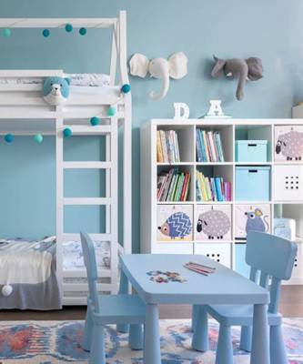Голубой цвет в детской комнате: 20+ нескучных примеров - elle.ru