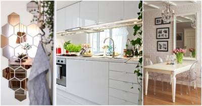 Зеркала в интерьере кухни — стильный элемент и функциональная вещь - cpykami.ru