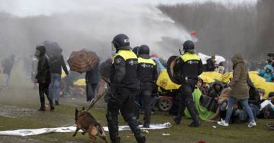 С дубинками и собаками: в Гааге полицейские жестко разогнали акцию протеста против карантина (7 фото) - mur.tv - Голландия - Гаага