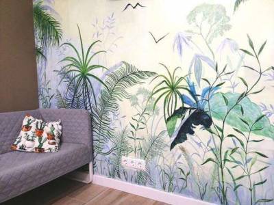 Роспись стены в квартире: бюджетно и красиво - milayaya.ru