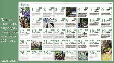 Лунный посевной календарь садовода, цветовода и огородника на апрель 2021 года - sadogorod.club