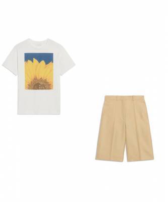 Костюм с шортами + футболка и еще два весенних образа для офиса - elle.ru - Sandro