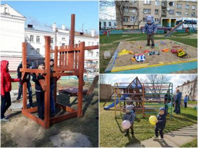 Жители двух домов в Могилеве скинулись деньгами и сделали во дворе детскую площадку - porosenka.net