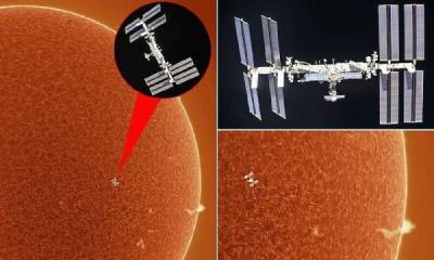 Астрофотограф поймал идеальный момент, чтобы снять МКС на фоне Солнца - porosenka.net - Германия