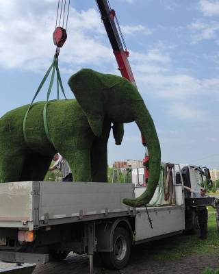 В Новокузнецке изуродованного вандалами слона отправили на реконструкцию - mur.tv