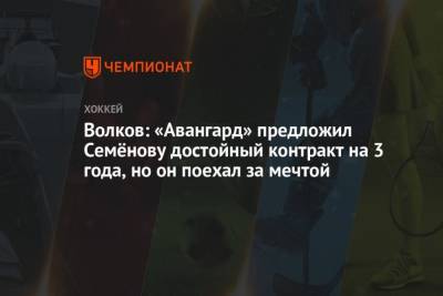 Алексей Волков - Волков: Авангард предложил Семёнову достойный контракт на 3 года, но он поехал за мечтой - mur.tv